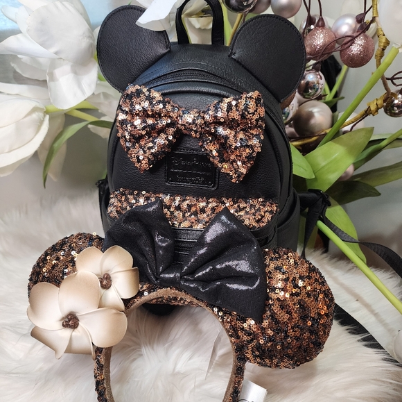 Set of 2 Loungefly mini backpack Belle with ears - Picture 2 of 8